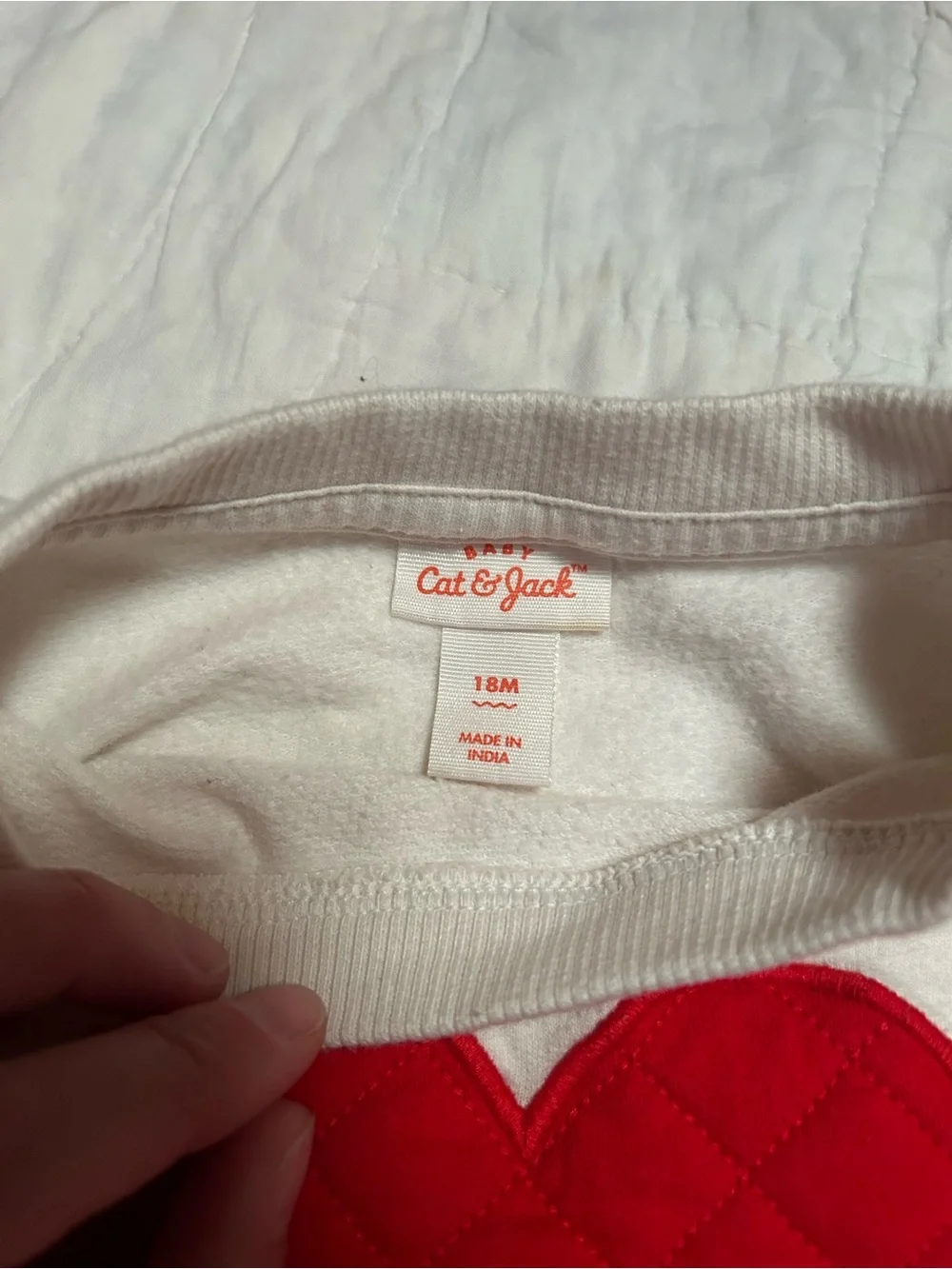 & Jack Valentine’s Heart Sweatshirt & Striped Pants Set 18M